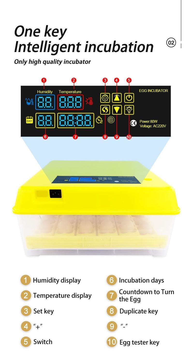 Egg Hatching Machine Equipment Chicken Egg Poultry Automatic Quail Egg Incubator