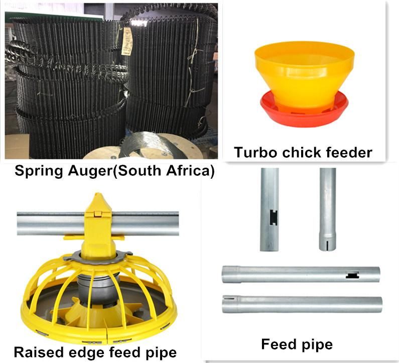 Automatic Poultry Equipment Raising Broiler Chicken Auger Pan Feeding Line System