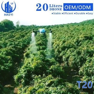 Haoyi Fully Autonomous Operation 20L Pluggable Water Tank Agriculture Power Strong Spraying Drone for Crop Spraying