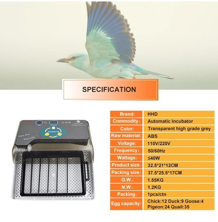 Hhd Mini Incubator Spare Parts Accessory 12 Eggs Chicken Incubator and Hatching machine