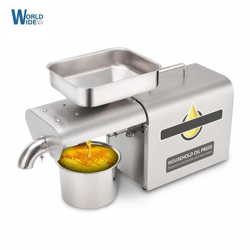 750W 220V / 110V Oil Press Automatic Household Stainless Steel Hot and Cold Oil Expeller
