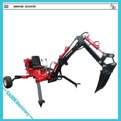 China Factory Popular Sell 9HP Petrol or 8HP Diesel Mini Excavators Small Towable Backhoe with 140 Degree Swing Angle of Boom Trencher for Farm