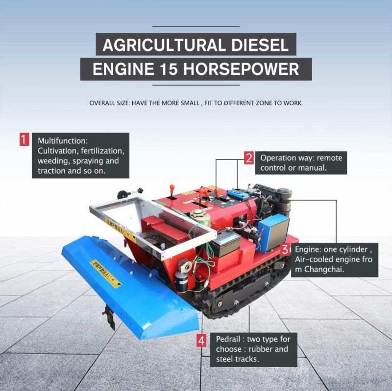 Diesel Agricultural Pedrail Type Rotary Tiller Weeding Machine