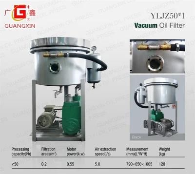 Vacuum Oil Filter Machine Cooking with Capacity 50kg/H