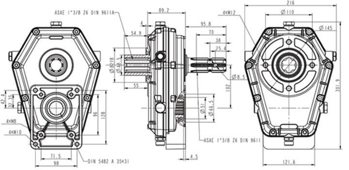 Gearbox Km7105 for Agricultural Tractors′ Pto