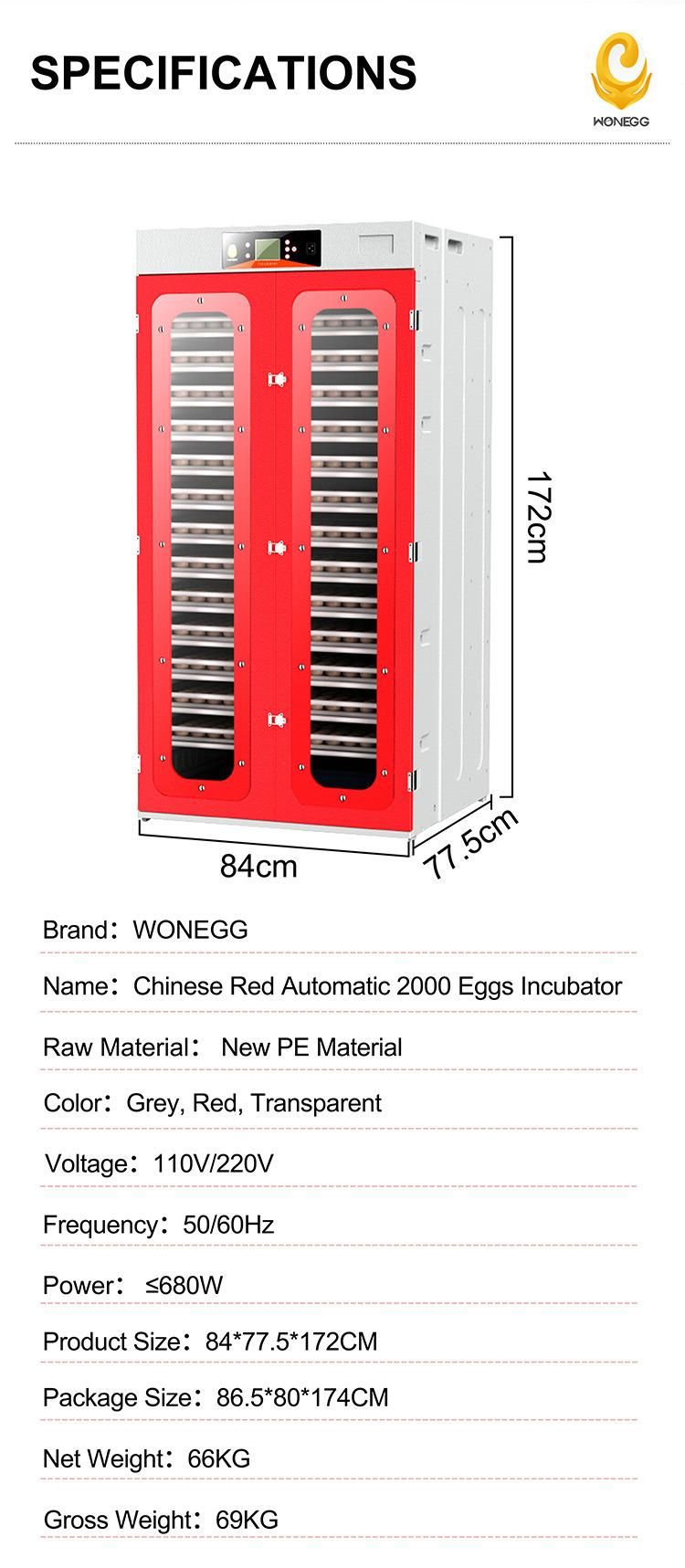 Hhd Automatic Temperature Humidity Control 2000 Eggs Incubator Yz-2000