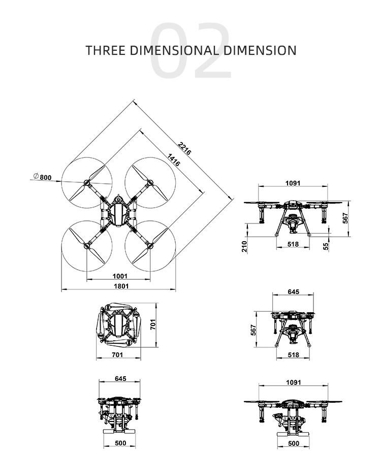 10L Agriculture Procesador/ Quadcopter Agriculture Sprayer Drone Frame
