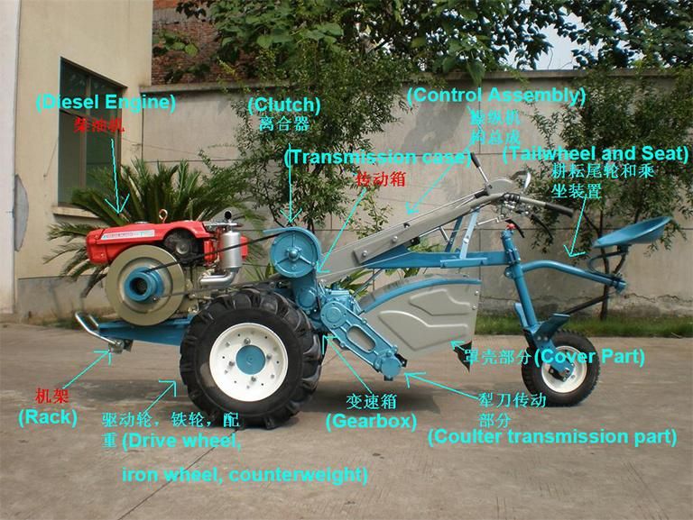 Japan Kubota Agricultural Mini Cultivator Hand Tractor Power Tiller Walking Seed Planter Machine with Back Rotary