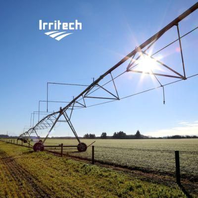 Mechanized Irrigation System Type Which Irrigates Crops in a Circular Pattern Around a Central Pivot