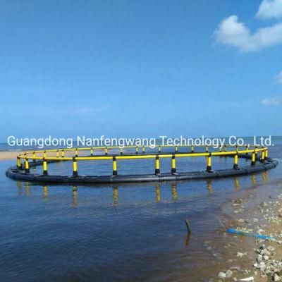 2021 New HDPE Round Floating Fish Cage Fish Farming Cage Aquaculture Farm Cage for Breeding Tilapia Fish with Bracket