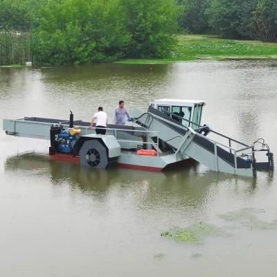 China Water Sea Weed Harvester Machine Clean Floating Garbage Boat Price