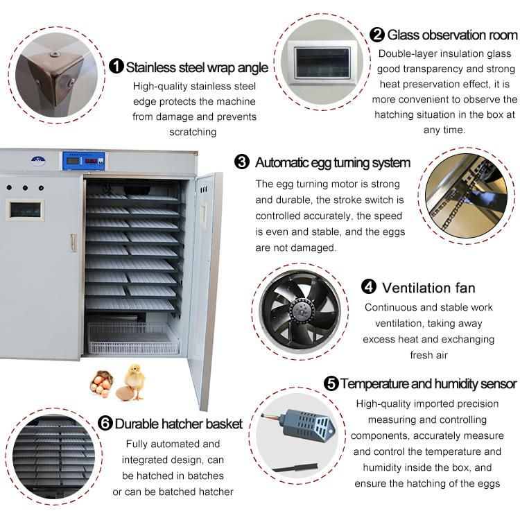 Electric Egg Incubators Fully Automatic with Temperature and Humidity Control