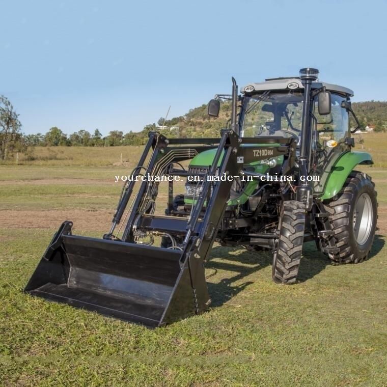 Congo Hot Sale Tz10d 70-100HP 4WD Wheel Farm Tractor Quick Hitch Front End Loader with ISO Ce Certificate