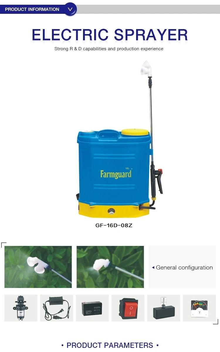 High Quality Quick Pressure Arising Battery Powered Garden Sprayer 16L Battery Pump Operated Backpack Agricultural Sprayer Knapsack Electric Sprayer