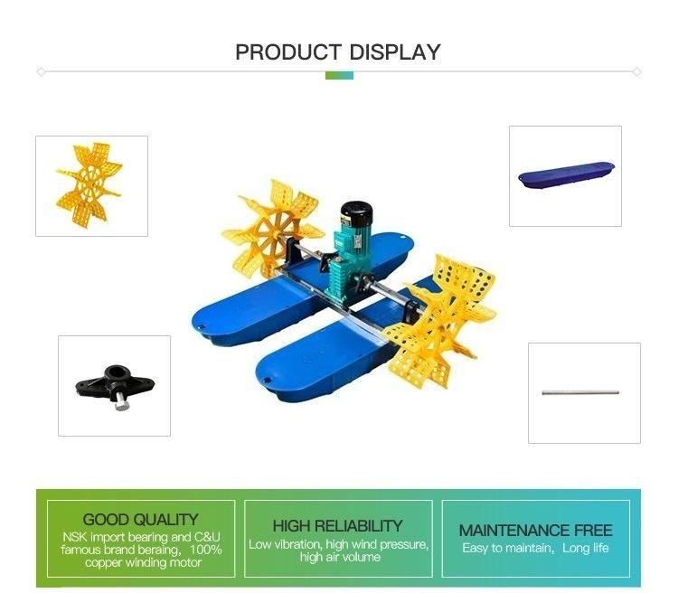 Baituo 0.75kw 2 Impeller Machine Paddle Wheel Aerator for Aquaculture