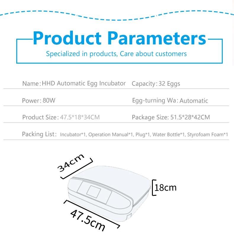 Hhd Inkubator 32 Egg Incubator Automatic Chicken for Hot Sale
