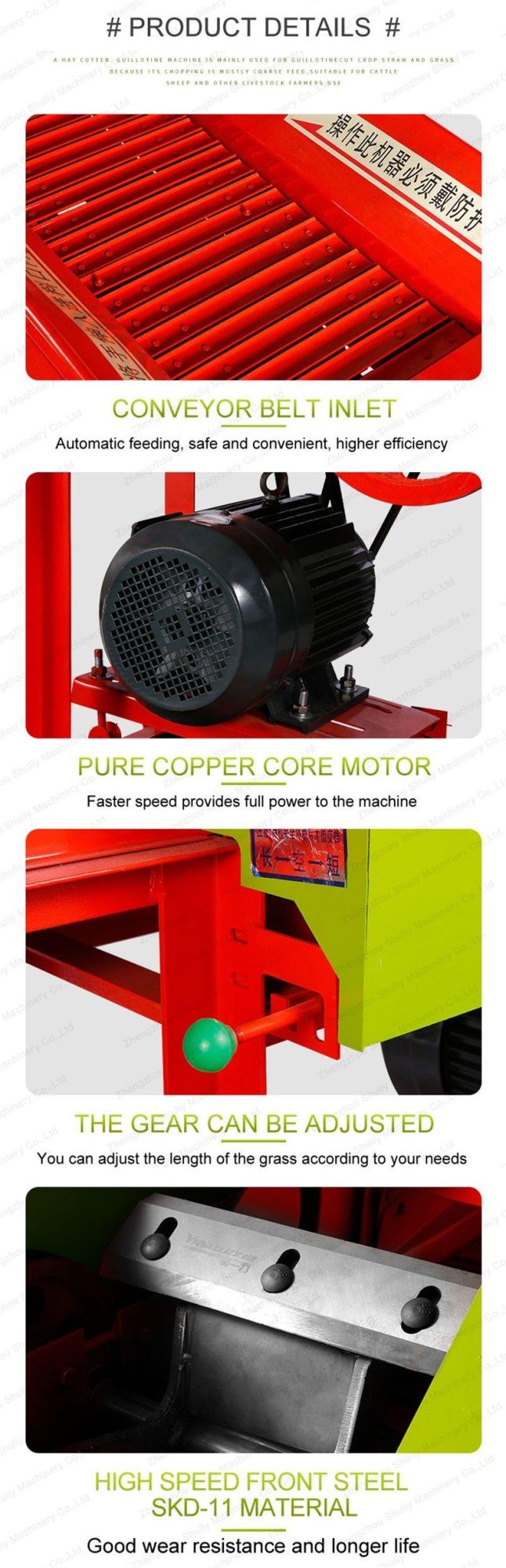 Animal Feed Hay Chaff Cutter Machine with Motor