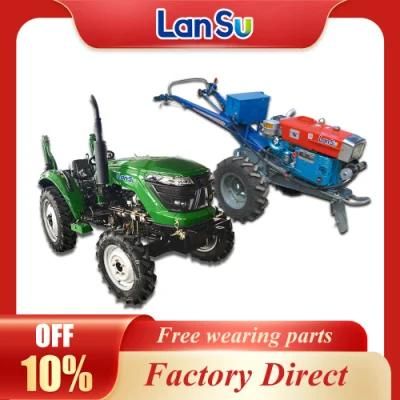 Shandong Lansu Agricultural Diesel Power Tiller with All Implements15HP Power Tiller 18HP Mini Walking Tractor