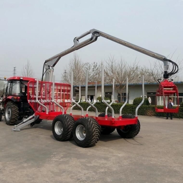 China Tip Quality Zm Series 1-16 Tons Log Loading Trailer with Crane for 10-210HP Tractor