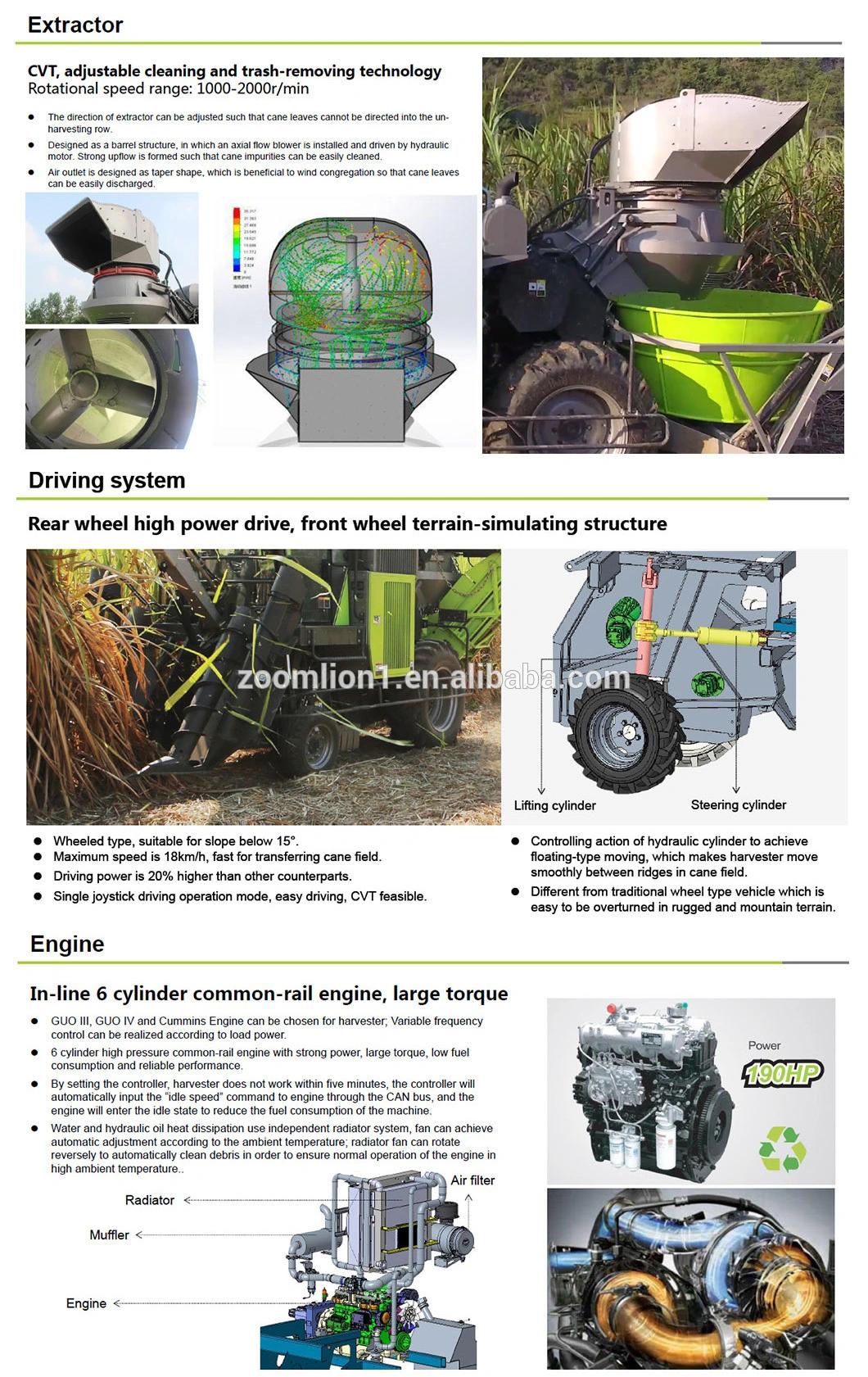 Zoomlion Combine AC60A Sugarcane Harvester Cutting Machinery