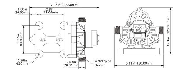 Seaflo 12V 2.8 Gpm Electric High Pressure Diaphragm Pump