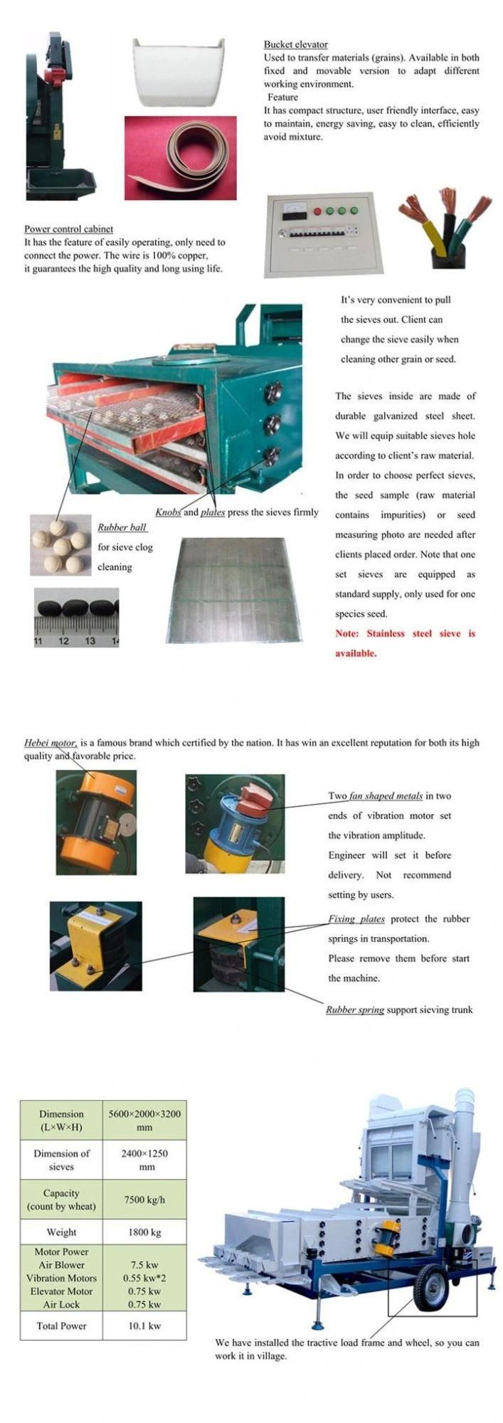Seed Cleaning Machine with Remove Stone Plate