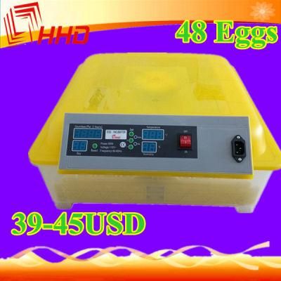 Hhd Mini Incubator for Chicken/Quail/Duck 12V 220V Dual Power Full Automatic 48 Eggs