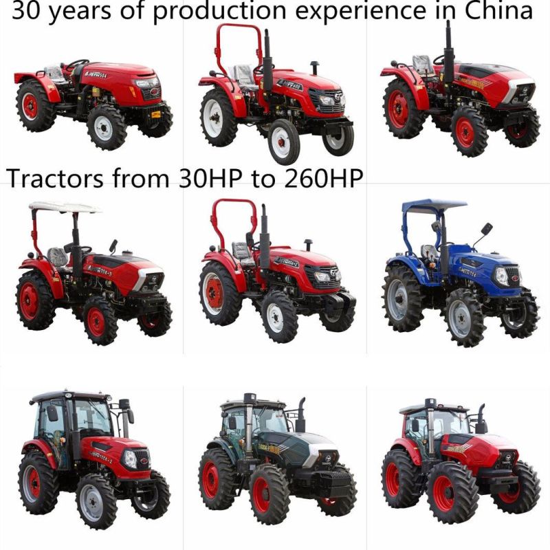 Multi-Function China Factory Supply 40HP 50HP 60HP 4WD Compact Farm Tractor with Front End Loader /Excavator