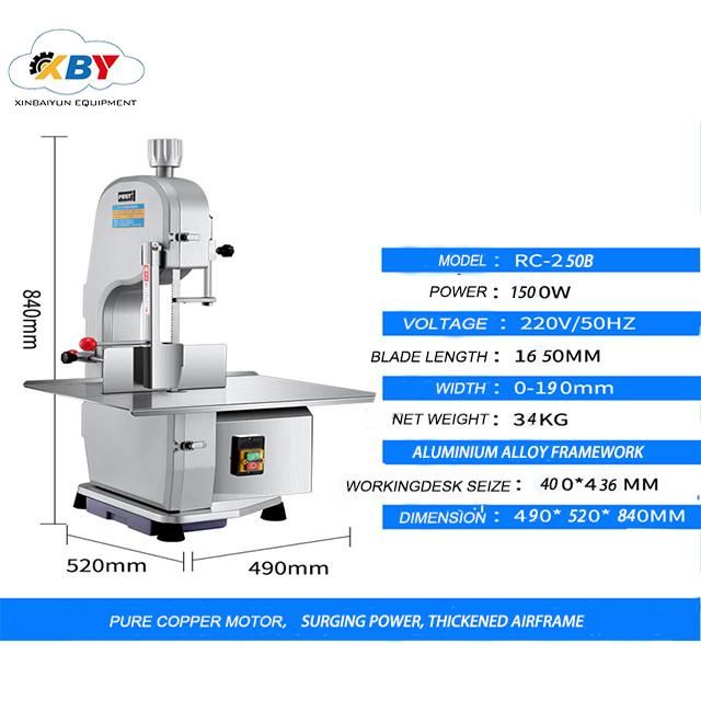 Auto Bone Cutting Machine Bonning Sawing Frozen Meat Cutting in House Food Shop Meat Processing Use