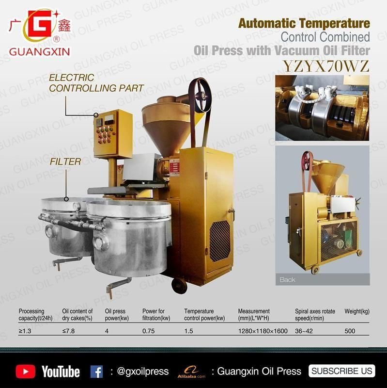 Yzyx70wz Sunflower Groundnuts Cotton Seed Screw Oil Press 50kg/H on Sale