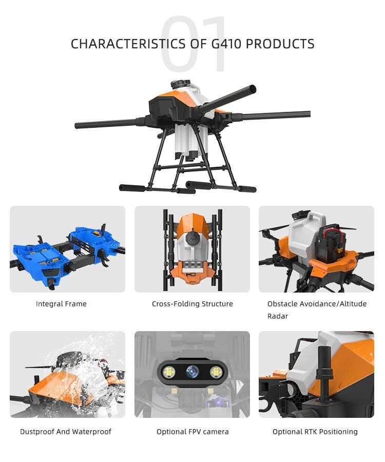 G410 Four-Axis Folding Frame Quick Plug-in 10kg Water Tank Agricultural Drone Frame