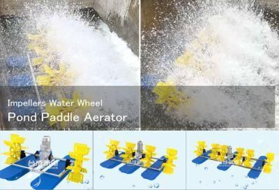 2PCS Impellers Water Wheel Pond Paddle Aerator with 0.75kw Permanent Motor for Seawater Freshwater Shrimp Farming Fish Pond Farming Aquiculture