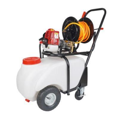 50L Trolley Type Power Sprayer with Wheels and Hose Reel