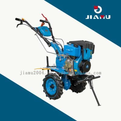 Jiamu GM135f D with GM186 All Gear Aluminum transmission Box Agricultural Machinery Recoil Start Diesel D-Stylepower Tiller Tractor Hot Sale