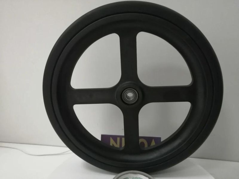 2" X 13.5" Four Spoke Wheel and Rubber Roller