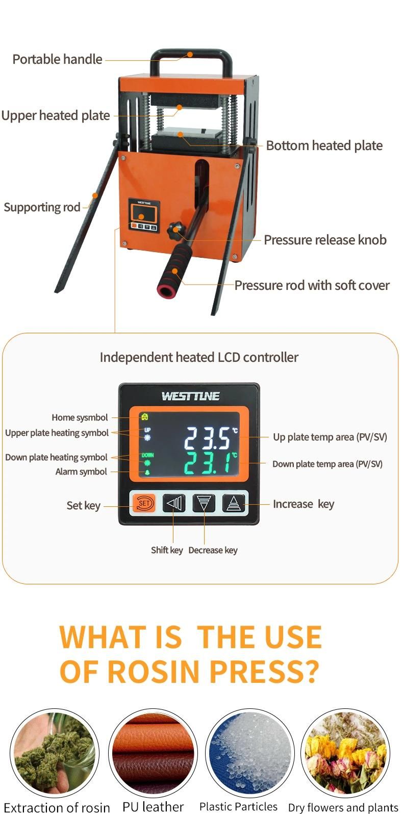 Wtrp-4t Lab Small Heat Rosin Press Machine