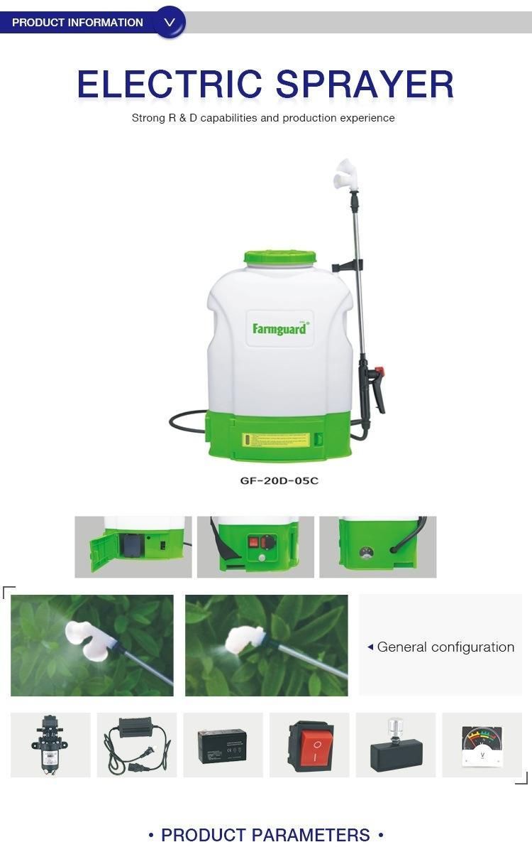 Taizhou Guangfeng 20L Chemical Battery Electric Operated Backpack Sprayer (GF-20D-05C)