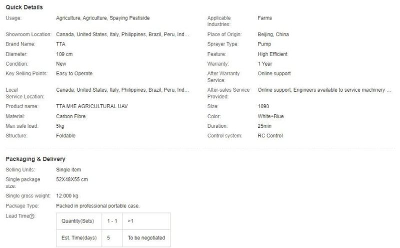 Sprayer Wholesale OEM Custom Professional Aerial Photography Uav