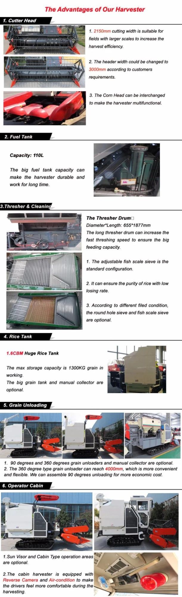 Multifunction Big Rice Wheat Paddy Farming Combine Harvester