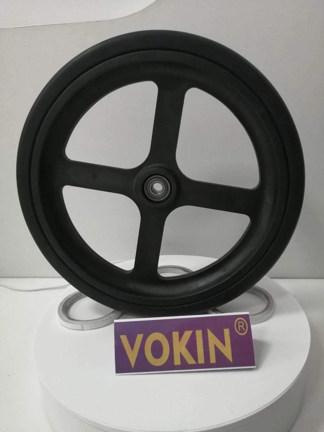 2" X 13.5" Four Spoke Wheel and Rubber Roller