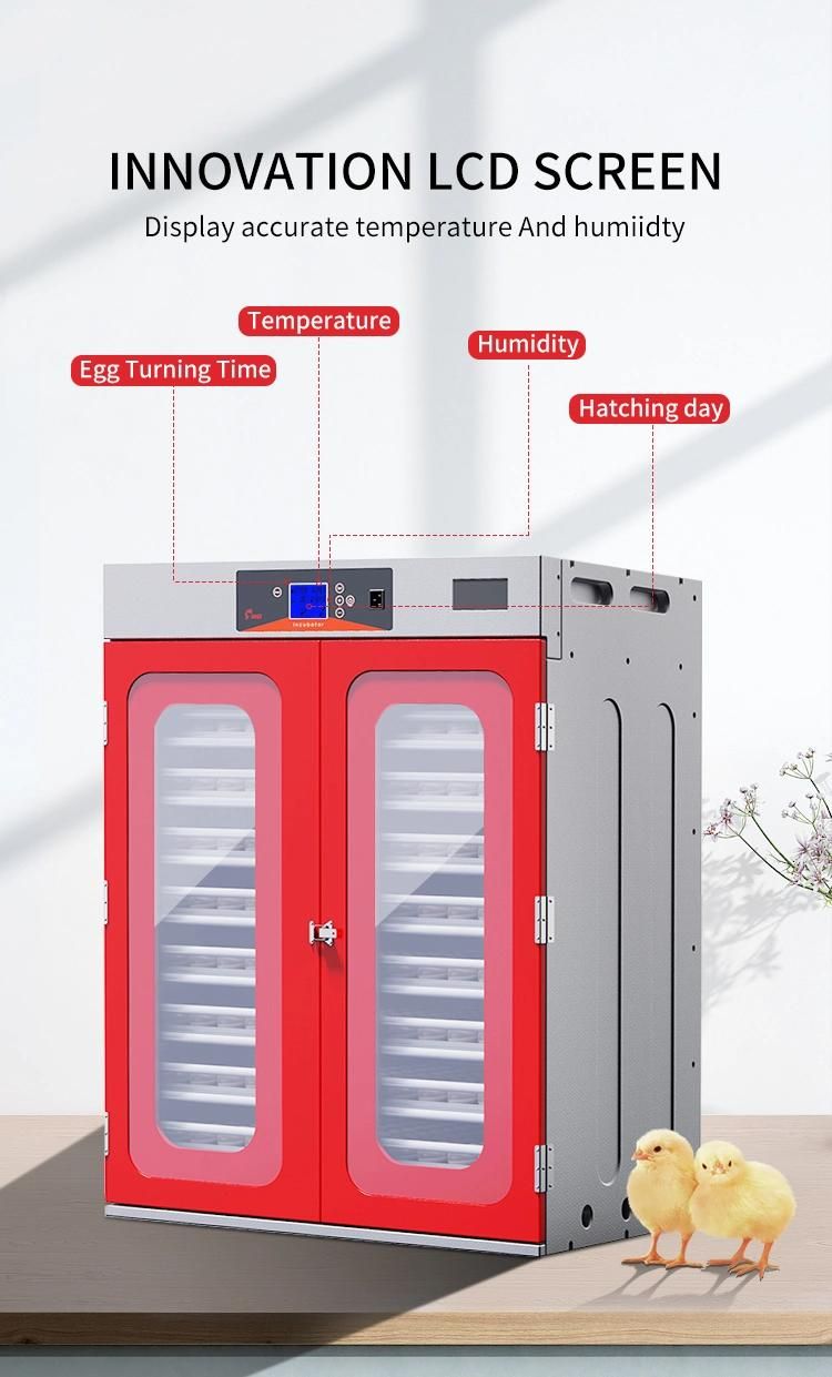 New 1000 Egg Hatcher Machine Water Heater Thermostat Roller Type Incubator with Chinese Red Color