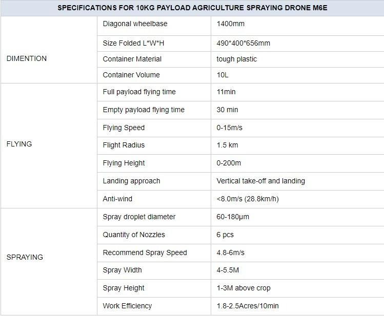 Tta 10L Carbon Fibre Pesticide Spray Aircraft, RC Agricultural Drone Sprayer, Agricultural Drone