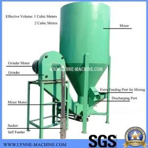 Vertical Poultry Chicken/Dairy Cow Cattle Powder Feed Grinder Mixer with Sucker