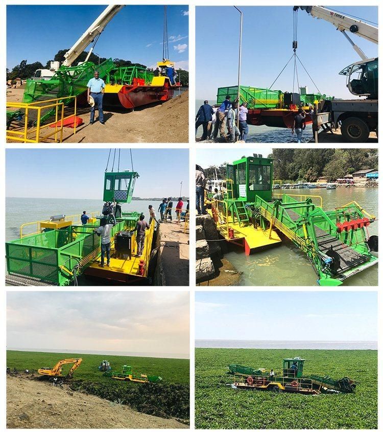 Self Propelled River Trash Skimmer Boat and Weed Collector Harvester