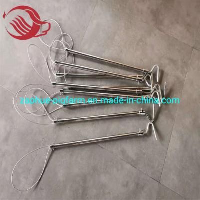 Animal Pig Holder Equipment Durable Stainless Steel Handle Wire Pig Ring Catcher for Livestock Farm