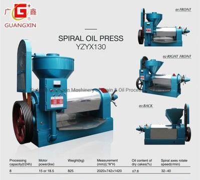 Guangxin Brand Sunflower Soybean Peanut Spiral Oil Press Yzyx130