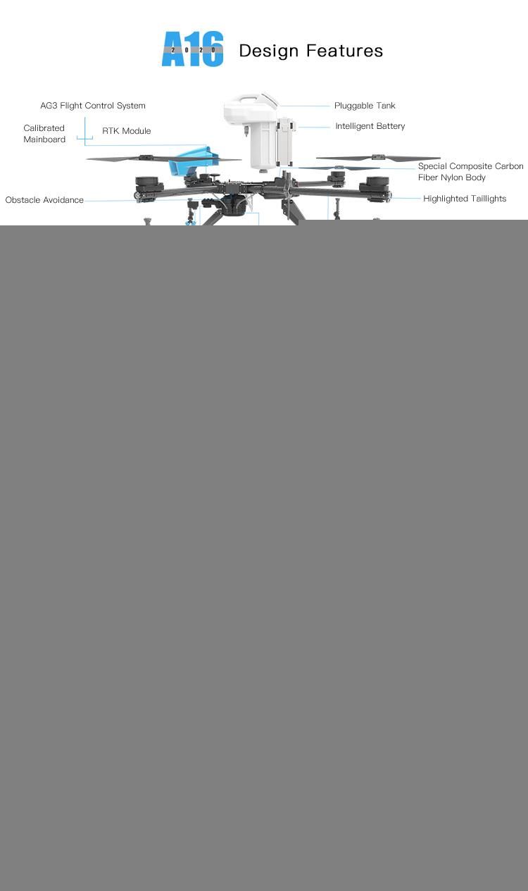 Top Selling 16 Liter High Efficiency Planting Protection Agriculture Spraying Drone Uav
