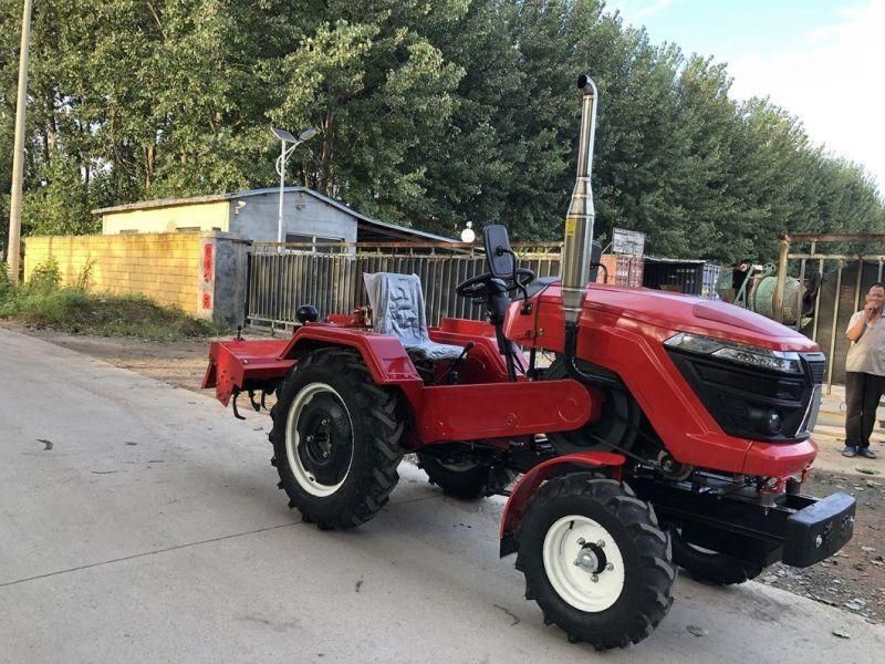 China Tractor Dropshipping No Price Difference Red Farm Tractors with Front End Loader and Rotary Tiller