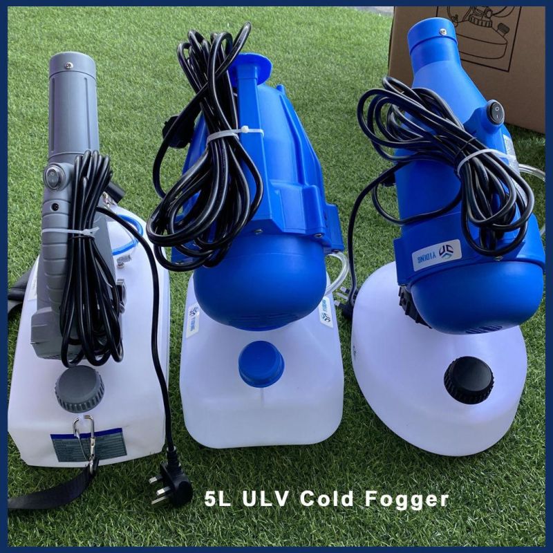 5L Ulv Fogger Portable Ulv Cold Nebulizer Handheld Disinfection Sprayer Fogging Sprayer High Efficient Disinfection Aerosol Sprayer 3 Nozzles Ulv Cold Fogger