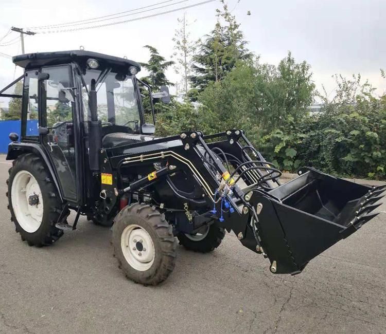 with Front End Loader Black 50HP New Farm Mini Tractor 4WD Compact Agricultural Machinery Tractors